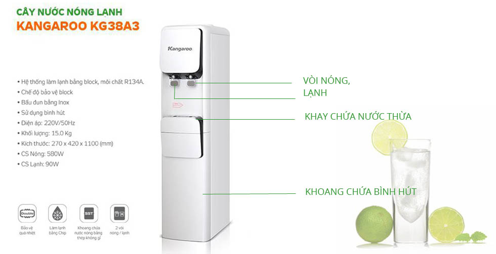 Cây nước nóng lạnh Kangaroo KG38A3